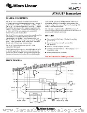 ML6672 datasheet pdf Micro Linear