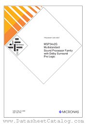 MSP34X2G datasheet pdf Micronas