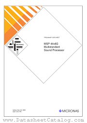 MSP44X8G datasheet pdf Micronas