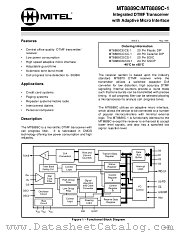 MT8889C datasheet pdf Mitel Semiconductor