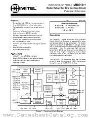 MT8910-1 datasheet pdf Mitel Semiconductor