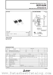 BCR16UM datasheet pdf Mitsubishi Electric Corporation