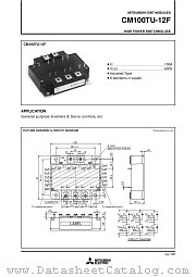 CM100TU-12F datasheet pdf Mitsubishi Electric Corporation