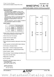 MH8S72PHC-10 datasheet pdf Mitsubishi Electric Corporation