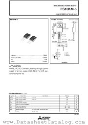 FS10KM-6 datasheet pdf Mitsubishi Electric Corporation