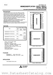 M5M5256DFP-70VXL datasheet pdf Mitsubishi Electric Corporation