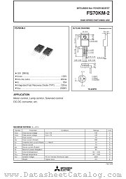 FS70KM-2 datasheet pdf Mitsubishi Electric Corporation