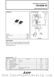 FS10KM-10 datasheet pdf Mitsubishi Electric Corporation