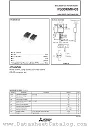 FS30KMH-03 datasheet pdf Mitsubishi Electric Corporation