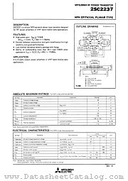 2SC2237 datasheet pdf Mitsubishi Electric Corporation