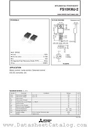 FS10KMJ-2 datasheet pdf Mitsubishi Electric Corporation