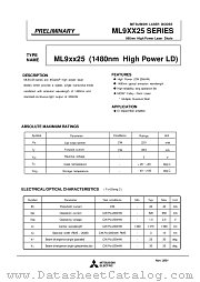 ML9XX25 datasheet pdf Mitsubishi Electric Corporation