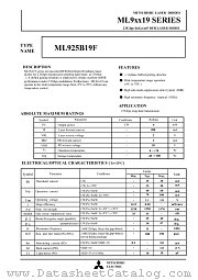 ML9XX19 datasheet pdf Mitsubishi Electric Corporation