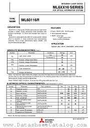 ML6XX16 datasheet pdf Mitsubishi Electric Corporation