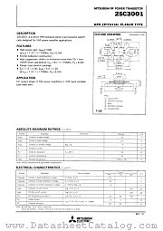 2SC3001 datasheet pdf Mitsubishi Electric Corporation