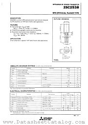 2SC2538 datasheet pdf Mitsubishi Electric Corporation