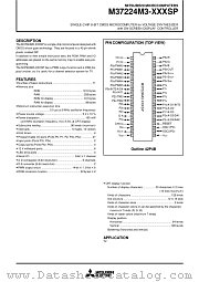 M37224M3-XXXSP datasheet pdf Mitsubishi Electric Corporation