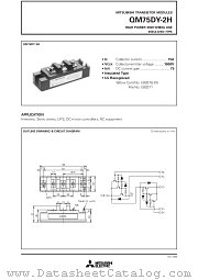 QM75DY-2H datasheet pdf Mitsubishi Electric Corporation