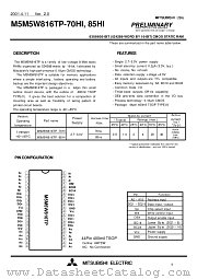 M5M5W816TP-70HI datasheet pdf Mitsubishi Electric Corporation
