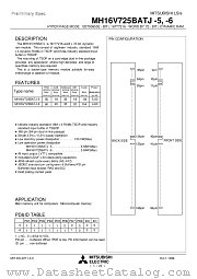 MH16V725BATJ-5 datasheet pdf Mitsubishi Electric Corporation