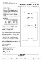 MH16S72BAMD-10 datasheet pdf Mitsubishi Electric Corporation