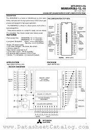 M5M54R08J-12 datasheet pdf Mitsubishi Electric Corporation