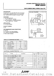 MGF1923 datasheet pdf Mitsubishi Electric Corporation