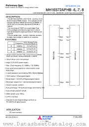 MH16S72APHB-8 datasheet pdf Mitsubishi Electric Corporation