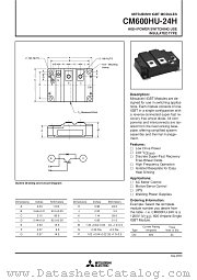 CM600HU-24H datasheet pdf Mitsubishi Electric Corporation