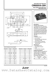 CM600HA-28H datasheet pdf Mitsubishi Electric Corporation