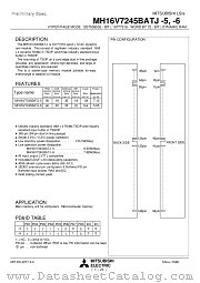 MH16V7245BATJ-6 datasheet pdf Mitsubishi Electric Corporation