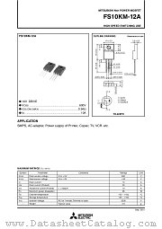 FS10KM-12A datasheet pdf Mitsubishi Electric Corporation