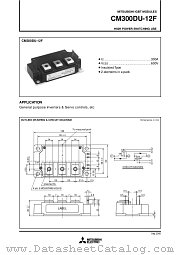 CM300DU-12F datasheet pdf Mitsubishi Electric Corporation