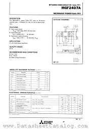 MGF2407A datasheet pdf Mitsubishi Electric Corporation