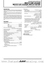 M37271MF-XXXSP datasheet pdf Mitsubishi Electric Corporation