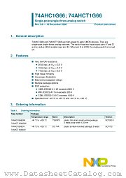 74AHCT1G66GW datasheet pdf NXP Semiconductors