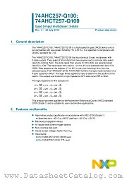 74AHC257PW-Q100 datasheet pdf NXP Semiconductors