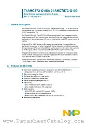 74AHCT573PW-Q100 datasheet pdf NXP Semiconductors
