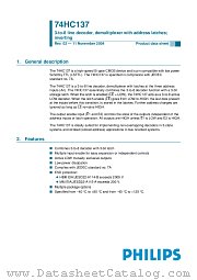 74HC137D datasheet pdf NXP Semiconductors