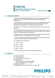 74HC158D datasheet pdf NXP Semiconductors