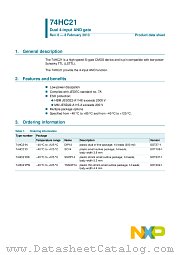 74HC21PW datasheet pdf NXP Semiconductors