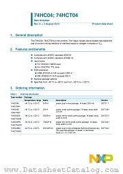 74HC04D datasheet pdf NXP Semiconductors
