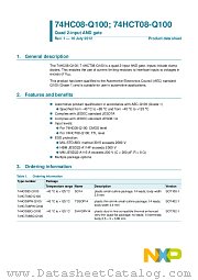 74HC08BQ-Q100 datasheet pdf NXP Semiconductors