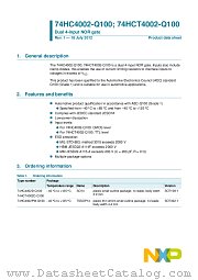 74HC4002D-Q100 datasheet pdf NXP Semiconductors