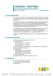 74HC4051D datasheet pdf NXP Semiconductors