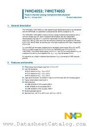 74HC4053PW datasheet pdf NXP Semiconductors