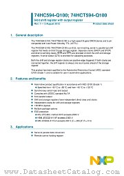 74HC594D-Q100 datasheet pdf NXP Semiconductors