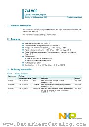 74LV02D datasheet pdf NXP Semiconductors