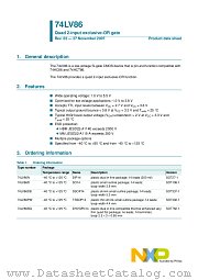 74LV86BQ datasheet pdf NXP Semiconductors