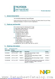 74LVC02ADB datasheet pdf NXP Semiconductors